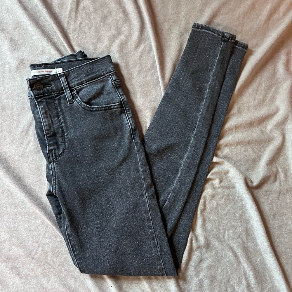 Levi’s, High Rise Super Skinny Jeans, Size 24.